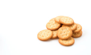 Salted circle crackers